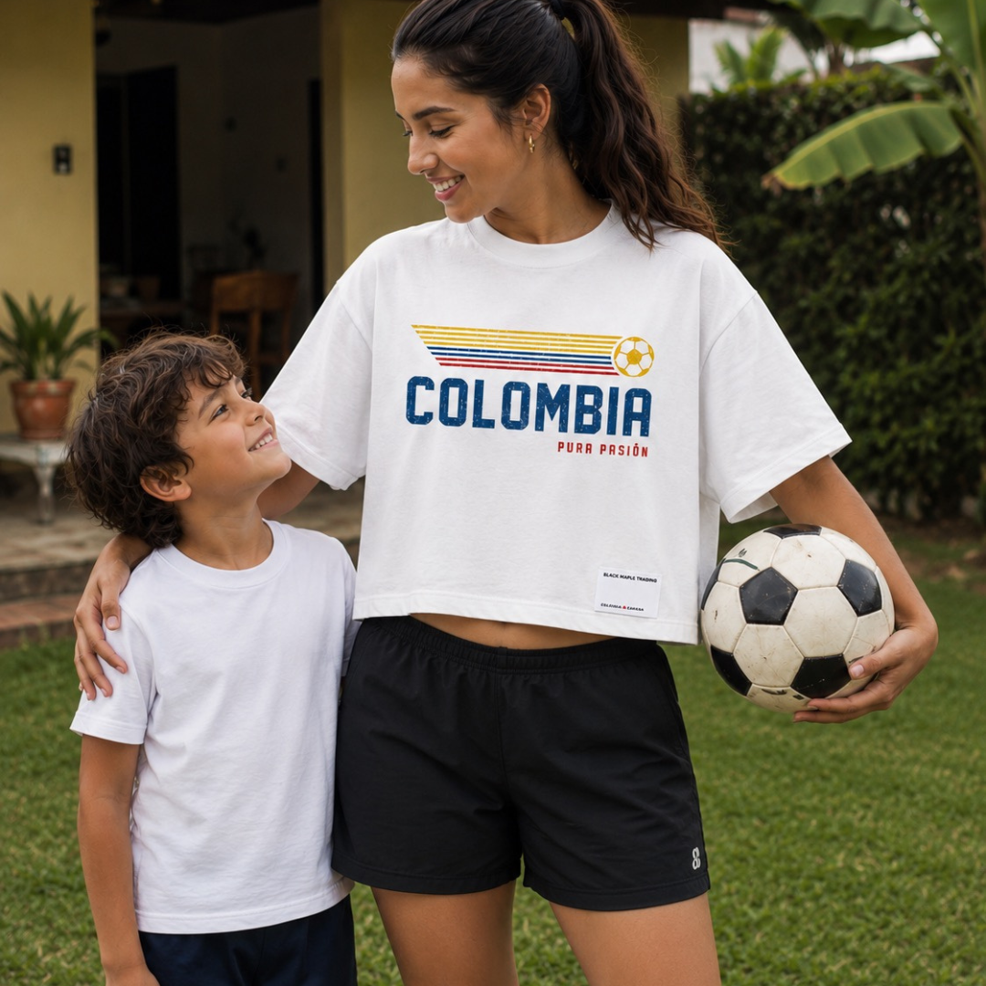 Pasión Retro del Fútbol Colombiano Boxy Fit
